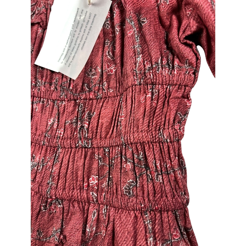 $255 Ro's Garden Percy Baltistan Ruffle Tiered Peasant Dress | Sz M, Pink - Picture 7 of 15